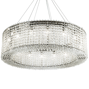 Круглая люстра с хрустальными подвесками хром Crystal Art Chrome Chandelier 16