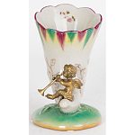 Ваза из фарфора с бронзовой фигуркой ангела Eden Garden porcelain and bronze варинант исполнения - 1 | Loft Concept в Липецке