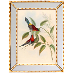 Постер с изображением птиц и цветов в зеркальной раме Blooming Birds Poster варинант исполнения - 3 | Loft Concept в Липецке