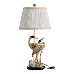 Настольная лампа с абажуром и основанием в виде двух цапель Porcelain Heron Lamp варинант исполнения - 1 | Loft Concept в Липецке