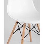 Пластиковый стул на ножках из массива бука Eames White  варинант исполнения - 2 | Loft Concept в Липецке