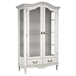 Витрина белая двухдверная с 4-мя полками и 2-мя ящиками в стиле прованс White Provence варинант исполнения - 1 | Loft Concept в Липецке