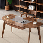 Стол рабочий округлой формы с ящиком  Working Moonnut Table варинант исполнения - 2 | Loft Concept в Липецке