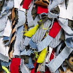 Ковер прямоугольный разноцветный из джинсовой одежды Zero Waste варинант исполнения - 3 | Loft Concept в Липецке