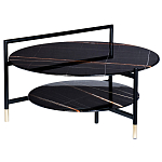 Стол журнальный круглый черный с полкой Inherence варинант исполнения - 1 | Loft Concept в Липецке