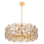 Люстра круглая золотого цвета с круглыми хрустальным элементами Solyria варинант исполнения - 3 | Loft Concept в Липецке