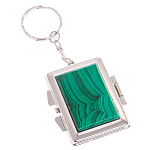 Зеркало брелок складное двухстороннее из натурального камня Малахит Stone Mirrors варинант исполнения - 1 | Loft Concept в Липецке