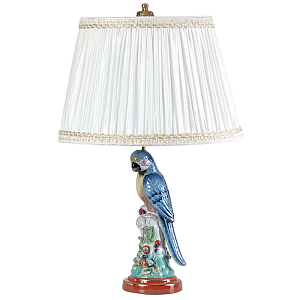 Настольная лампа с абажуром и основанием в виде попугая Parrot Table Lamp