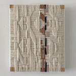 Текстильное панно ручной работы из хлопкового шнура wall panel line beige варинант исполнения - 1 | Loft Concept в Липецке