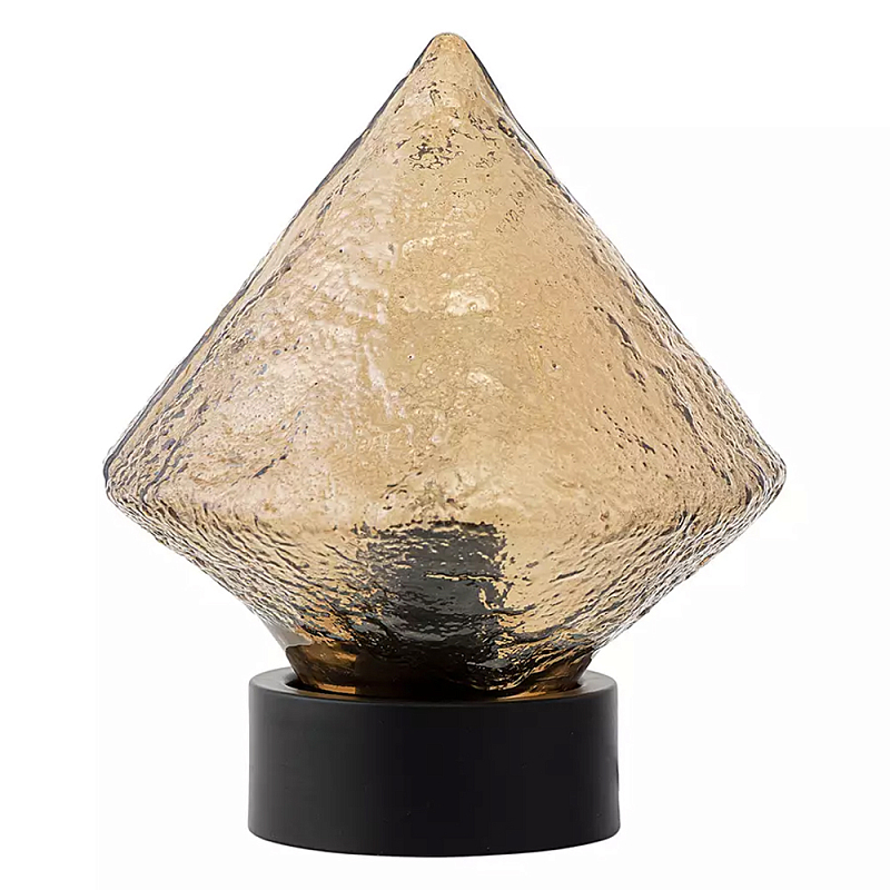 Настольный светильник с янтарным рельефным плафоном Lamp with Frozen Glass Effect Янтарный Черный Настольный светильник с янтарным рельефным плафоном Lamp with Frozen Glass Effect Янтарный Черный в Липецке | Loft Concept