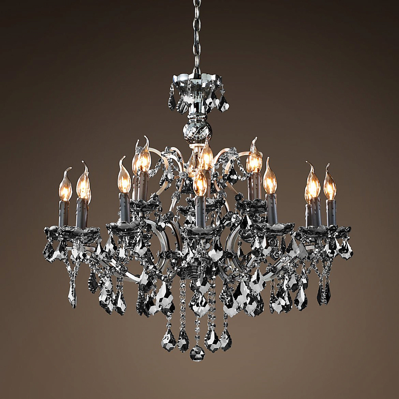 Люстра 19TH C. ROCOCO IRON & Smok CRYSTAL 18 Графит Стекло Смок Люстра 19TH C. ROCOCO IRON & Smok CRYSTAL 18 Графит Стекло Смок в Липецке | Loft Concept