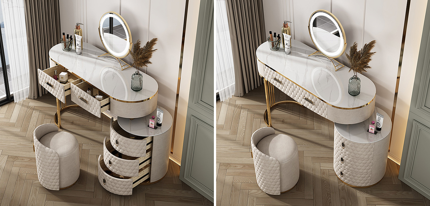 Трельяж Kathryn Bedroom Dressing Table White Трельяж Kathryn Bedroom Dressing Table White - Loft-Concept в Липецке
