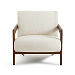 Кресло с обивкой из белого букле Armchair White Boucle варинант исполнения - 4 | Loft Concept в Липецке