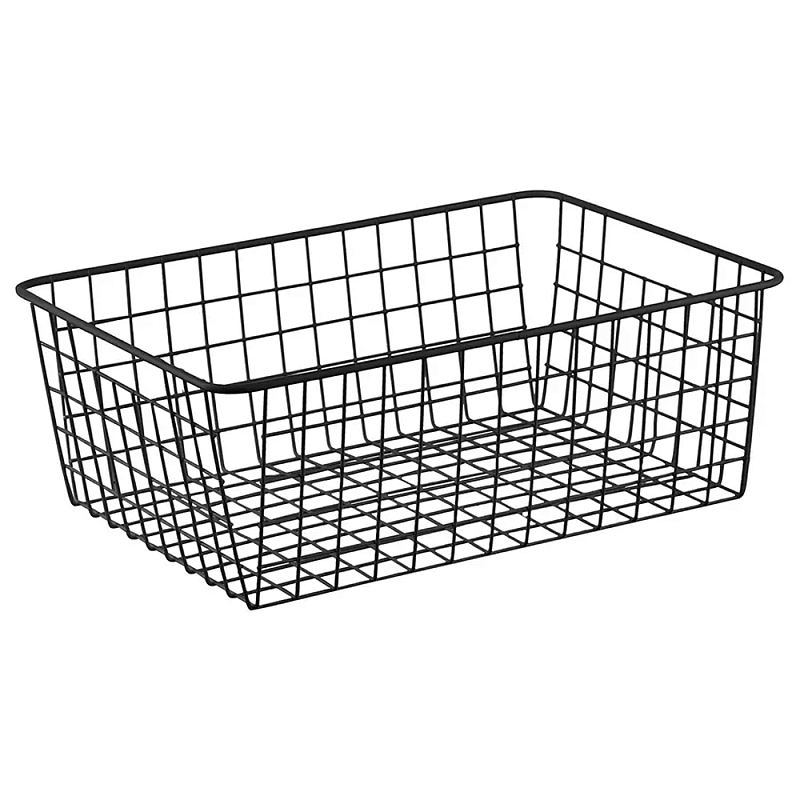 Корзина для хранения железная Iron Basket M Белый Черный Корзина для хранения железная Iron Basket M Белый Черный в Липецке | Loft Concept