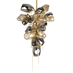 Люстра подвесная вытянутой формы с плафонами из стекла и металла с двумя вертикальными подвесками Gilded Mirage  варинант исполнения - 7 | Loft Concept в Липецке