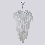 Люстра с прозрачными и белыми подвесками в виде лепестков FAIRYTREE Light варинант исполнения - 2 | Loft Concept в Липецке