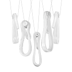 Подвесной светильник белого цвета с 6-ю изогнутыми плафонами Flow Loop варинант исполнения - 8 | Loft Concept в Липецке