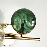 Бра с рифлёными шарообразными плафонами прозрачного и зелёного цвета Bolle Multi Color hanging lamp варинант исполнения - 4 | Loft Concept в Липецке