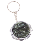 Зеркало брелок карманное двухстороннее из натурального камня Серафинит Stone Mirrors варинант исполнения - 5 | Loft Concept в Липецке