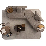 Угловой диван Calypso с поворотным механизмом и пуфом   варинант исполнения - 6 | Loft Concept в Липецке