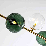 Люстра подвесная линейная с рифлеными стеклянными плафонами Bolle Multi Color варинант исполнения - 4 | Loft Concept в Липецке