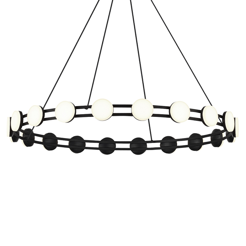 Люстра кольцевая с круглыми светодиодными источниками света Maxine Light Черный Золотой Белый в Липецке | Loft Concept 