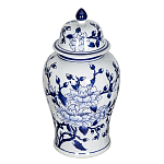 Ваза с крышкой и синим цветочным узором Blue & White Ornament  варинант исполнения - 1 | Loft Concept в Липецке