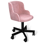 Стул с мягкой розовой обивкой из велюра и подъемно-поворотным механизмом на черных колесиках Harper Pink варинант исполнения - 1 | Loft Concept в Липецке