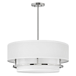 Потолочный светильник с двухслойным белым текстильным абажуром Hinkley варинант исполнения - 9 | Loft Concept в Липецке