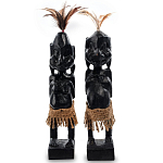 Комплект из 2-х деревянных статуэток Asmat Statuettes Black варинант исполнения - 1 | Loft Concept в Липецке