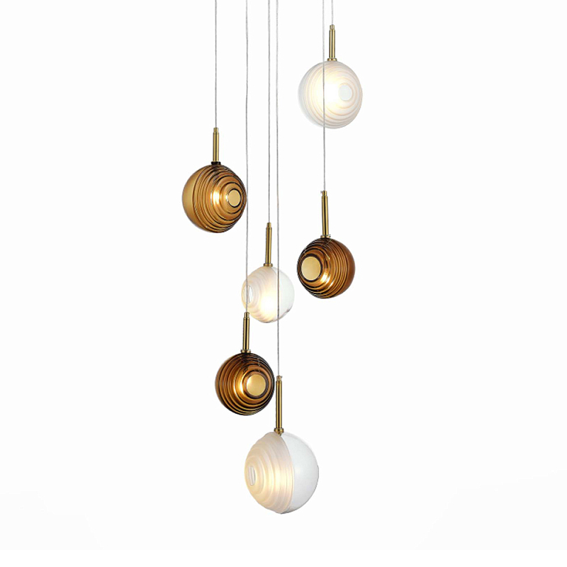 Люстра светодиодная с сферическими стеклянными плафонами Splatter  в Липецке | Loft Concept 