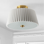 Потолочный светильник с белым плиссированным абажуром Ganglion варинант исполнения - 3 | Loft Concept в Липецке