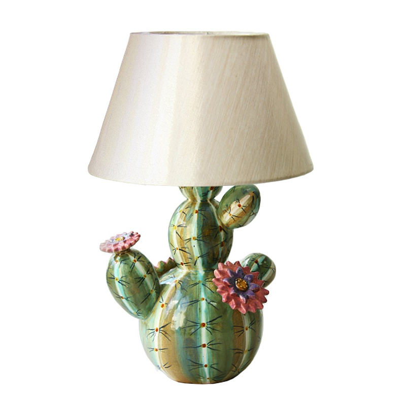 Настольная лампа Flowering Cactus lamp Зеленый Белый Настольная лампа Flowering Cactus lamp Зеленый Белый в Липецке | Loft Concept