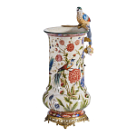 Ваза фарфоровая с птицей на бронзовой ветке и цветочной росписью Garden of Eden варинант исполнения - 2 | Loft Concept в Липецке