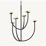 Люстрас 6-ю мраморными плафонами в форме купола Light Warm Light варинант исполнения - 7 | Loft Concept в Липецке