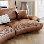 Диван кожаный с каркасом из массива дерева Medieval Furniture варинант исполнения - 6 | Loft Concept в Липецке