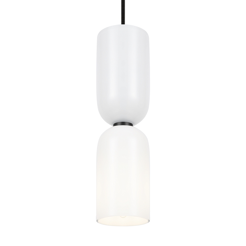 Подвесной светильник Gray-white lampshade Черный Подвесной светильник Gray-white lampshade Черный в Липецке | Loft Concept