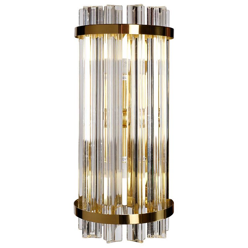 Бра Suspension Glass Cylinders Sconces 35 Глянцевое золото Прозрачный в Липецке | Loft Concept 