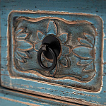 Деревянная ТВ-тумба в китайском стиле с 4-мя ящиками и резным декором голубая Luo Chinese TV Stand Blue варинант исполнения - 4 | Loft Concept в Липецке