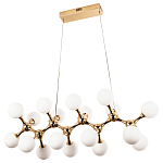 Линейная люстра с плафонами из стеклянных шаров Pearls Suspension Linear Gold Chandelier варинант исполнения - 2 | Loft Concept в Липецке