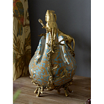 Чаша голубого цвета с оранментом и и бронзовыми фигурами леопардов Eden Garden варинант исполнения - 10 | Loft Concept в Липецке