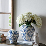 Ваза округлой формы с синим цветочным узором Blue & White Ornament  варинант исполнения - 3 | Loft Concept в Липецке