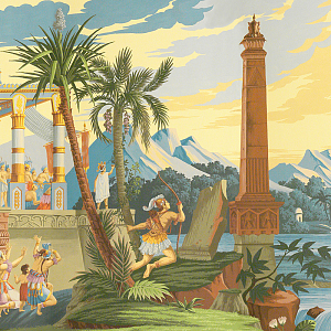 Обои ручная роспись The Incas Dufour on scenic paper