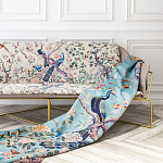 Трехместный диван на металлическом каркасе с цветочным принтом в стиле шинуазри Chinoiserie Birds on a Tree Sofa варинант исполнения - 8 | Loft Concept в Липецке