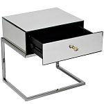 Тумбочка зеркальная с ящиком Mirror Chrome Cabinet варинант исполнения - 2 | Loft Concept в Липецке