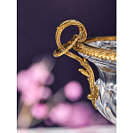 Чаша из прозрачного стекла с бронзовой подставкой и ручками Eden Garden варинант исполнения - 3 | Loft Concept в Липецке