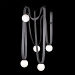 Подвесной светильник с серыми кожаными ремнями и белыми стеклянными плафонами в виде шаров Flos Wireline Lighting варинант исполнения - 6 | Loft Concept в Липецке