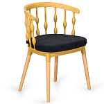 Пластиковый стул на ножках из массива бука Ferret Spiral Mustard варинант исполнения - 7 | Loft Concept в Липецке