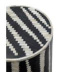 Приставной круглый столик с инкрустацией Black and White Geometry Stool варинант исполнения - 2 | Loft Concept в Липецке