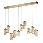 Подвесной светильник линейный с плафонами волнистой формы из фактурного стекла Big Wave варинант исполнения - 6 | Loft Concept в Липецке